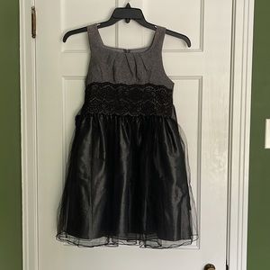 Iris & Ivy Fall Winter Holiday Party Dress with ruffle & tulle overlay sz 14